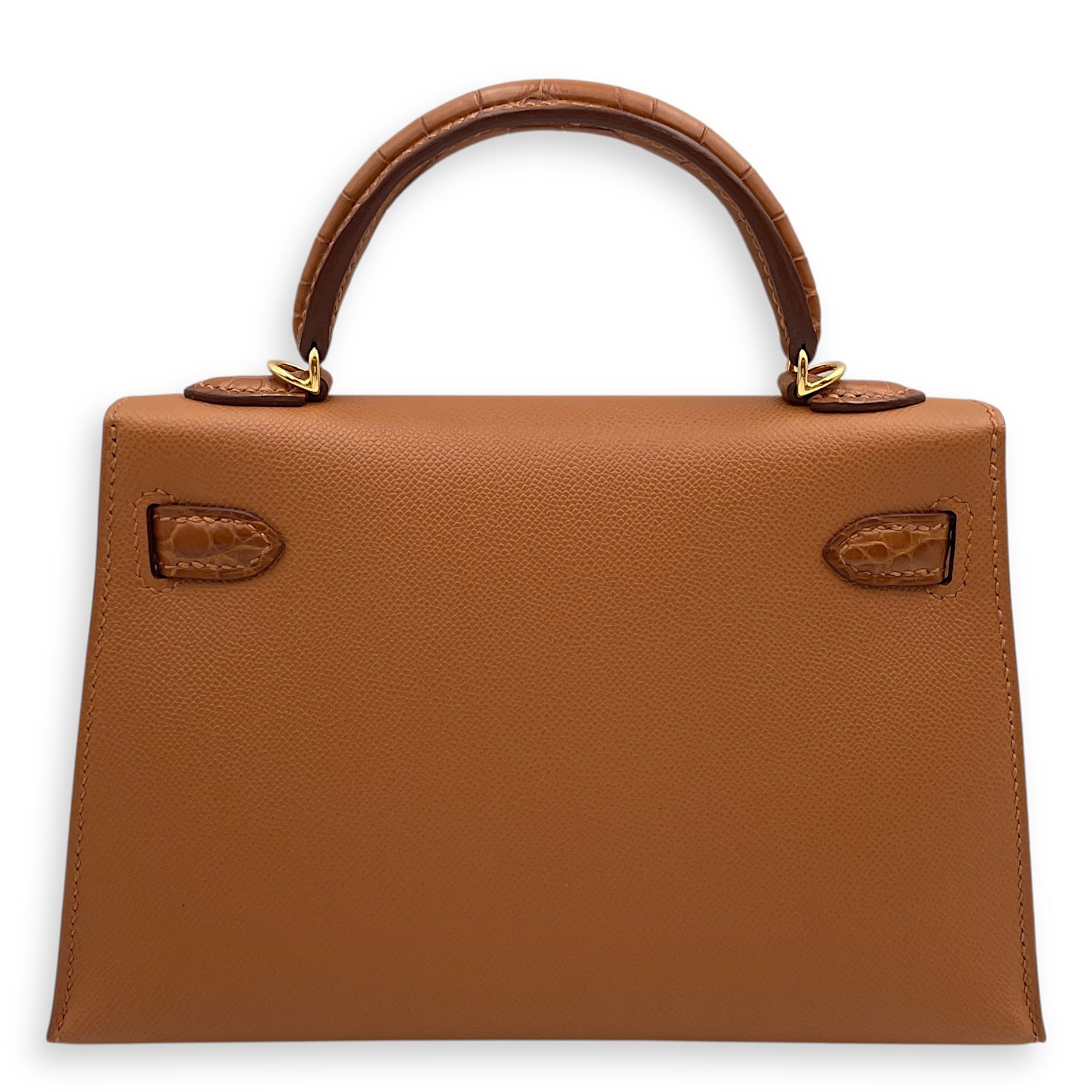 Sellier Kelly Touch 20 Gold in Matte Alligator/Madame, Gold hardware