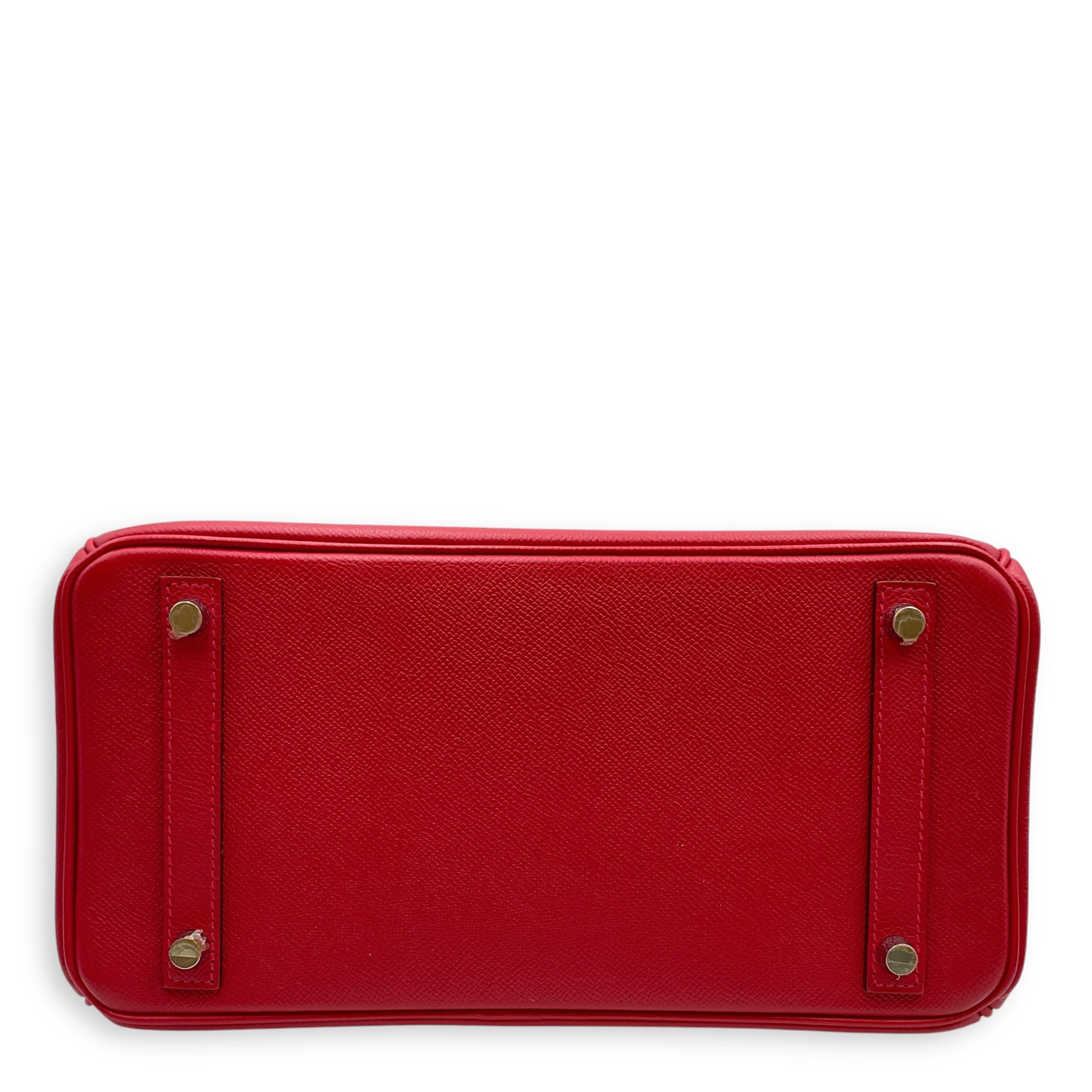 Birkin 30 Rouge Casaque in Epsom, Palladium hardware