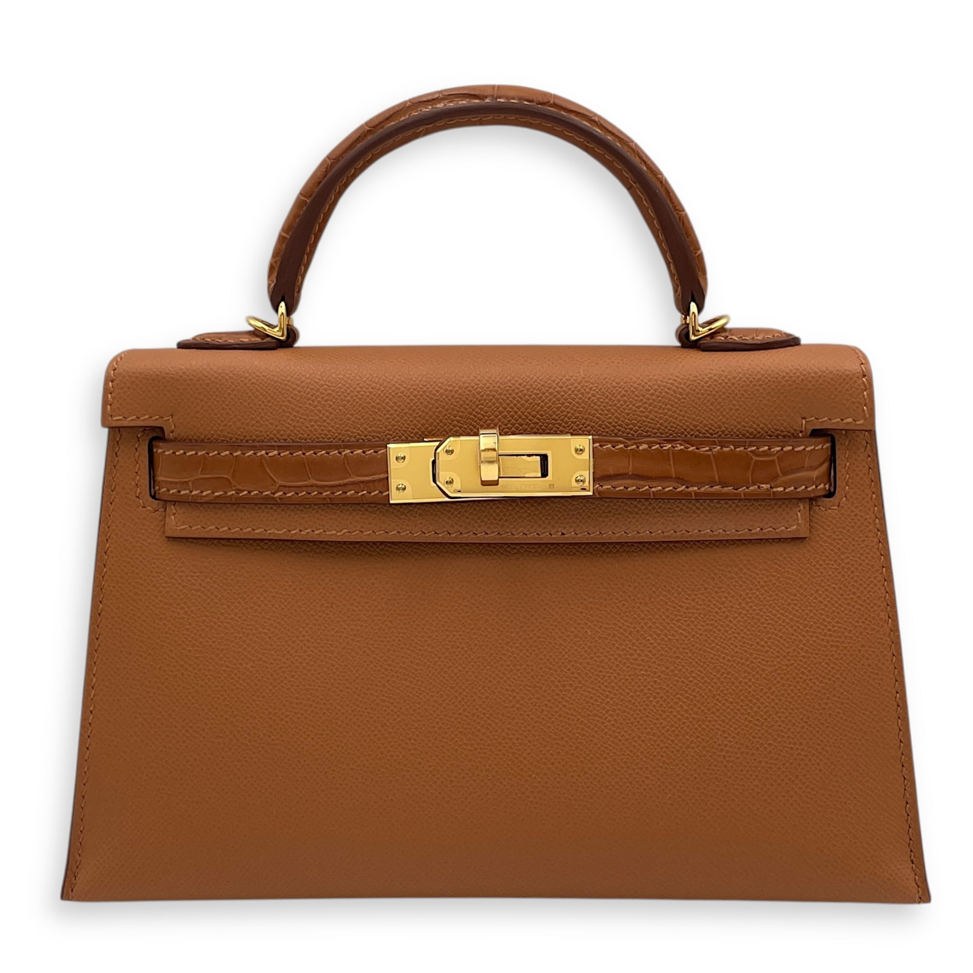 Sellier Kelly Touch 20 Gold in Matte Alligator/Madame, Gold hardware