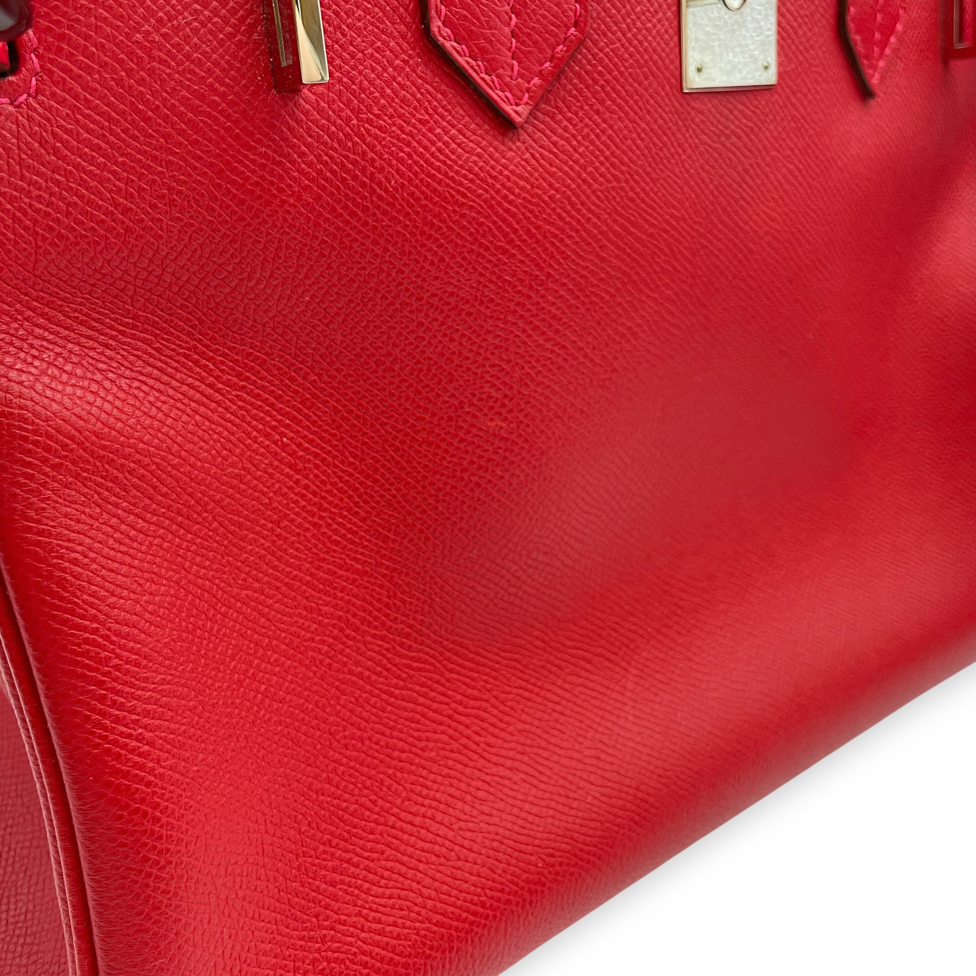 Birkin 30 Rouge Casaque in Epsom, Palladium hardware