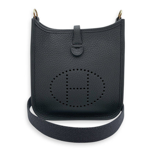 Evelyne Short Mini Gris Misty in Clemence Gold hardware