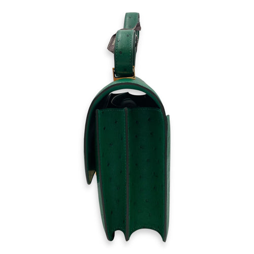 Constance 24 Vert Vertigo in Ostrich, Gold hardware