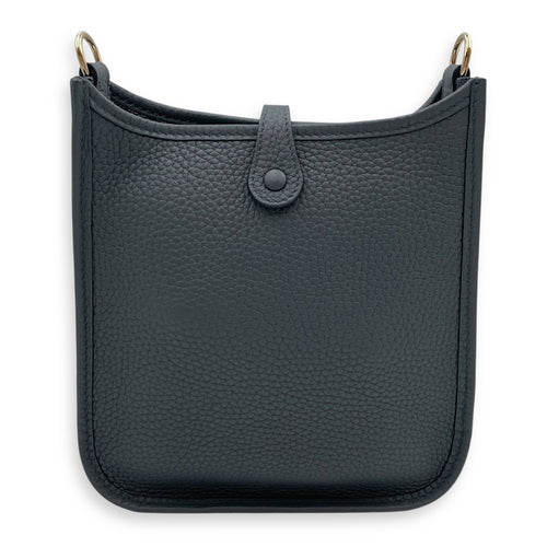 Evelyne (Short Strap) Mini Gris Misty in Clemence, Gold hardware