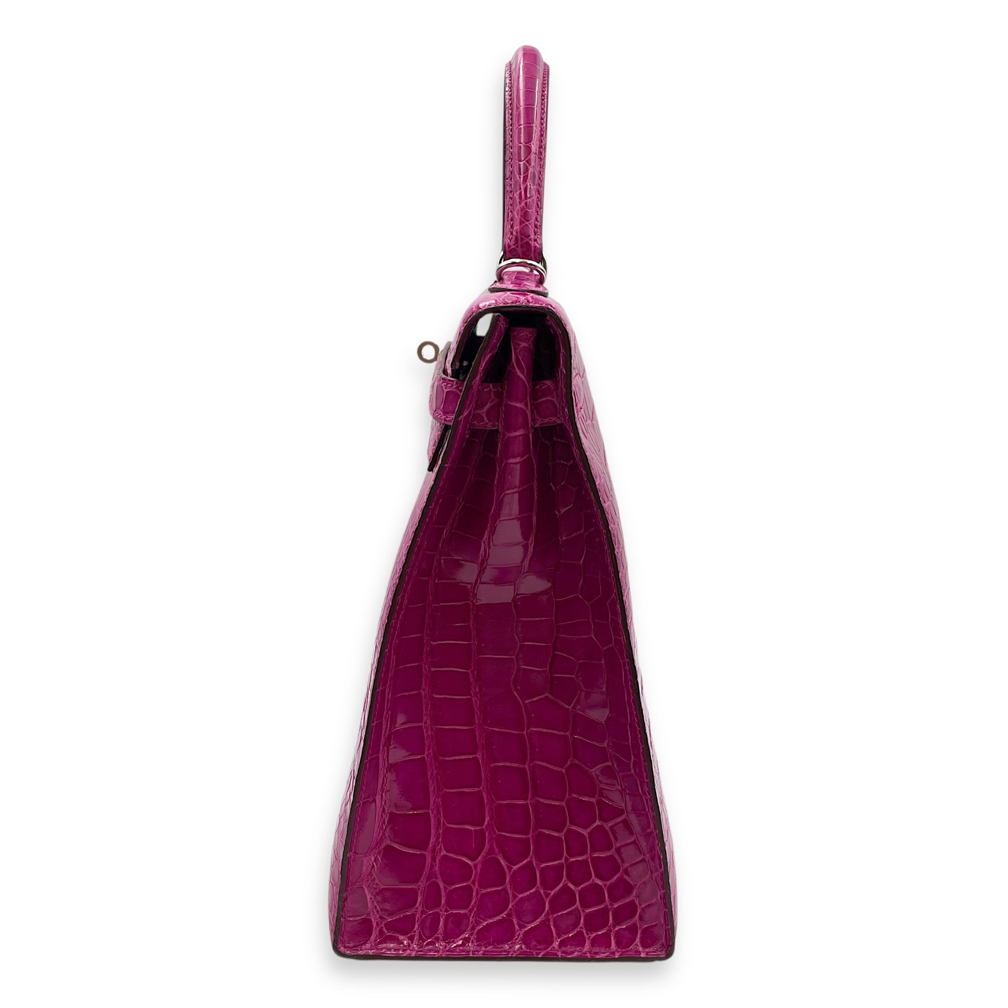 Sellier Kelly 35 Rose Scheherazade in Shiny Porosus, Palladium hardware