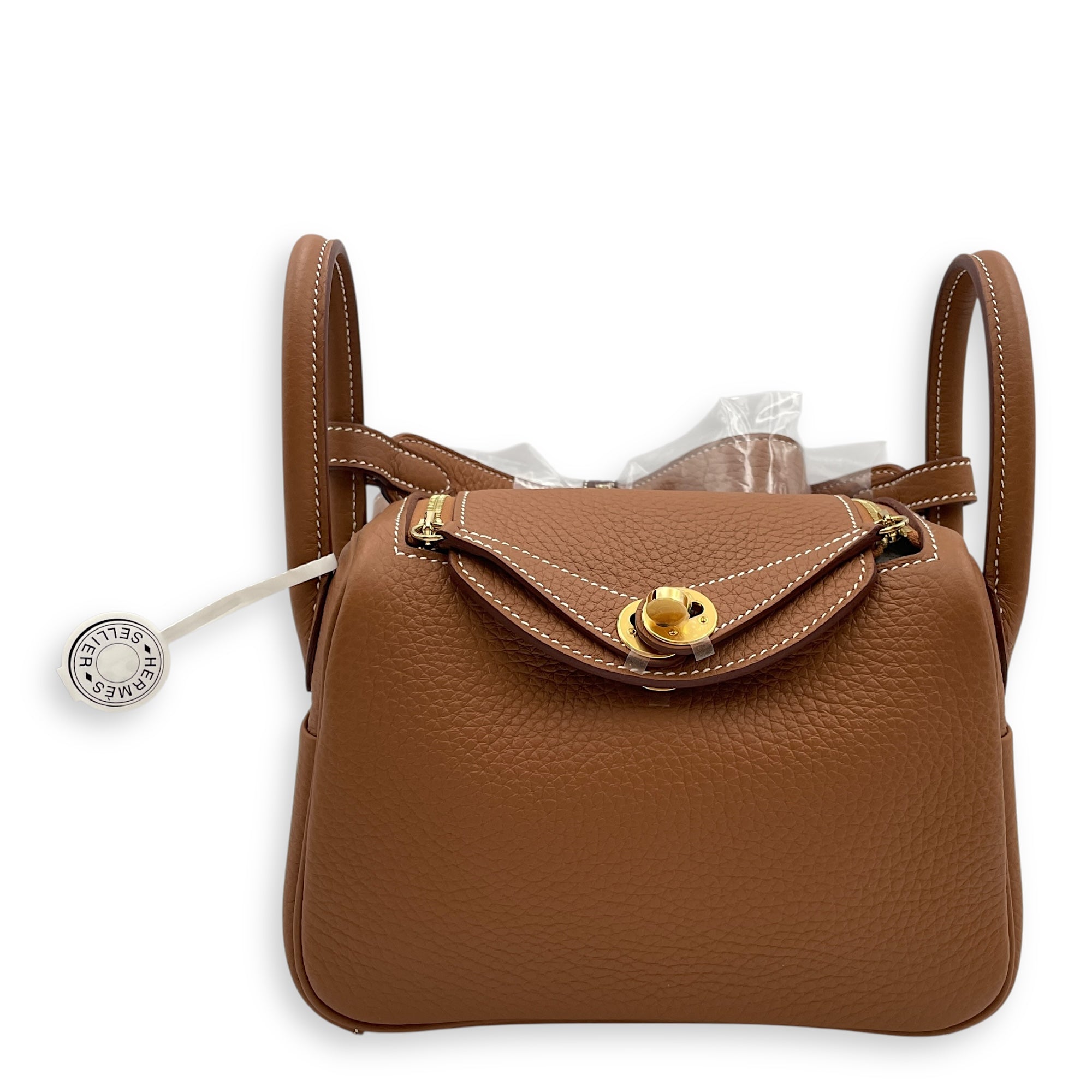 Lindy II Mini Gold in Clemence, Gold hardware
