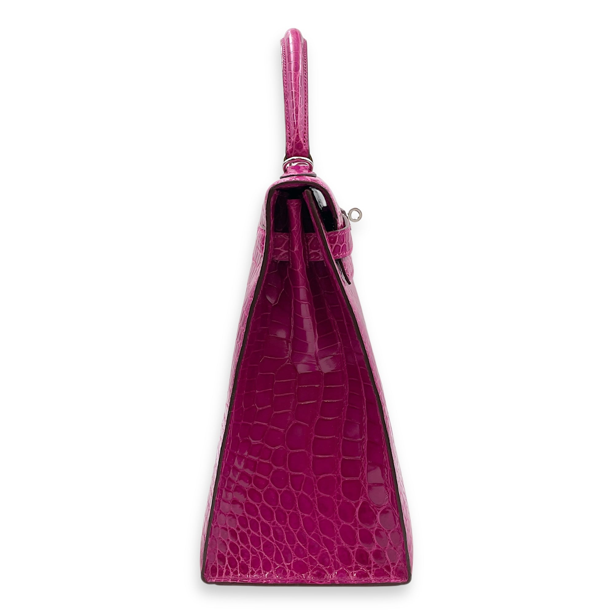 Sellier Kelly 35 Rose Scheherazade in Shiny Porosus, Palladium hardware