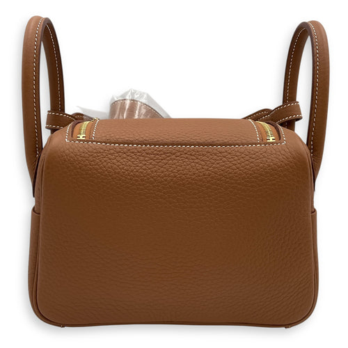 Lindy II Mini Gold in Clemence, Gold hardware