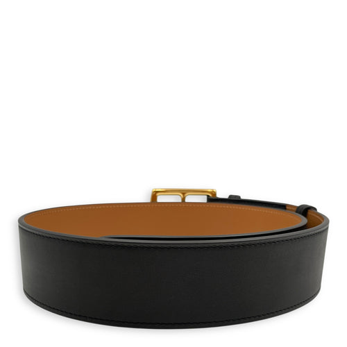 Etriviere 45 75cm Black Belt in Barenia, Gold hardware