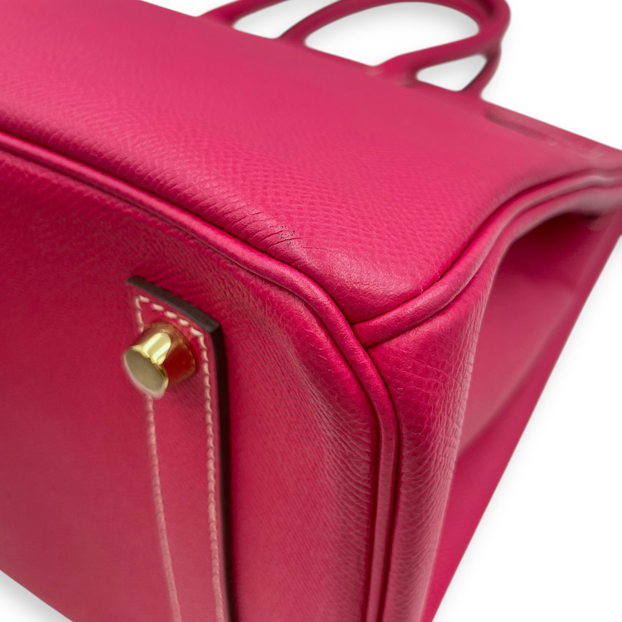 Birkin 35 Rose Tyrien in Epsom, Gold hardware