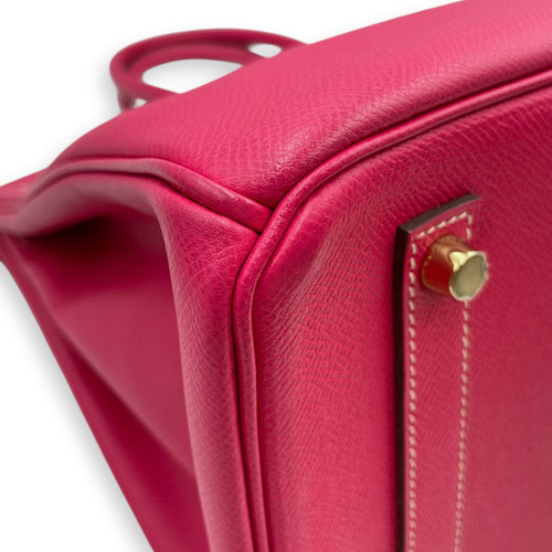 Birkin 35 Rose Tyrien in Epsom, Gold hardware