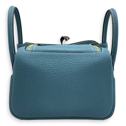 Lindy Mini Blue Jean in Clemence, Gold hardware