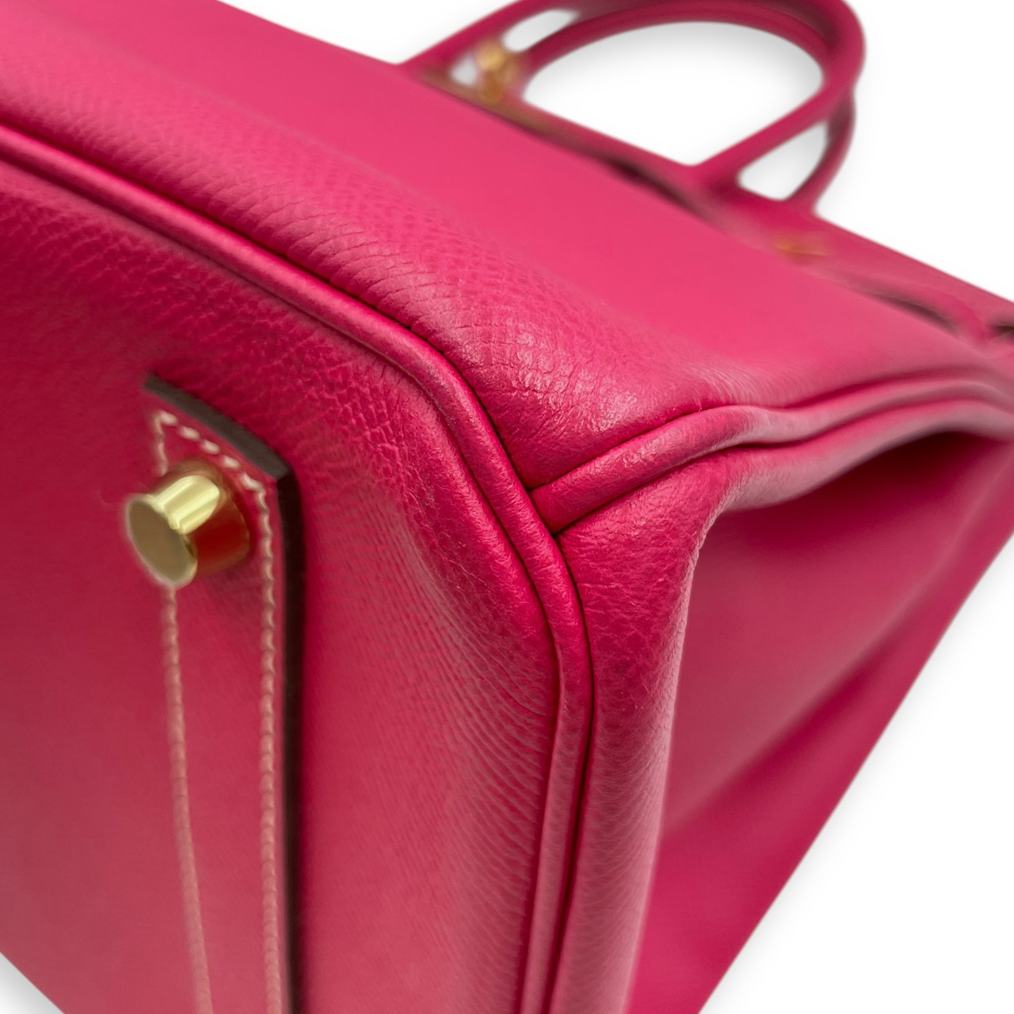 Birkin 35 Rose Tyrien in Epsom, Gold hardware