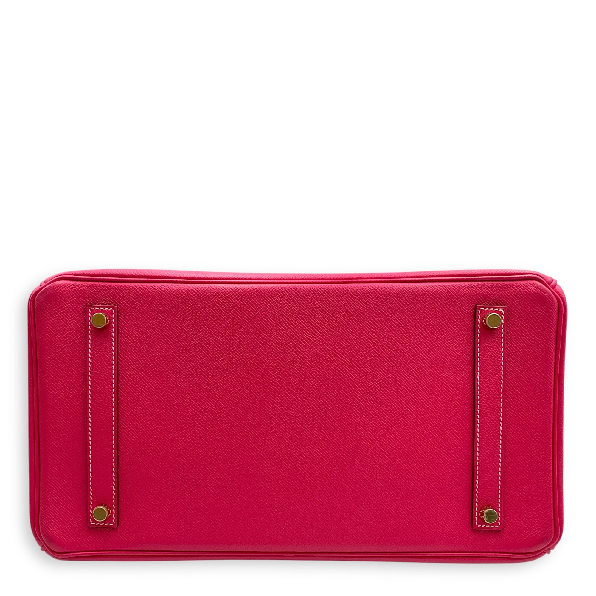 Birkin 35 Rose Tyrien in Epsom, Gold hardware