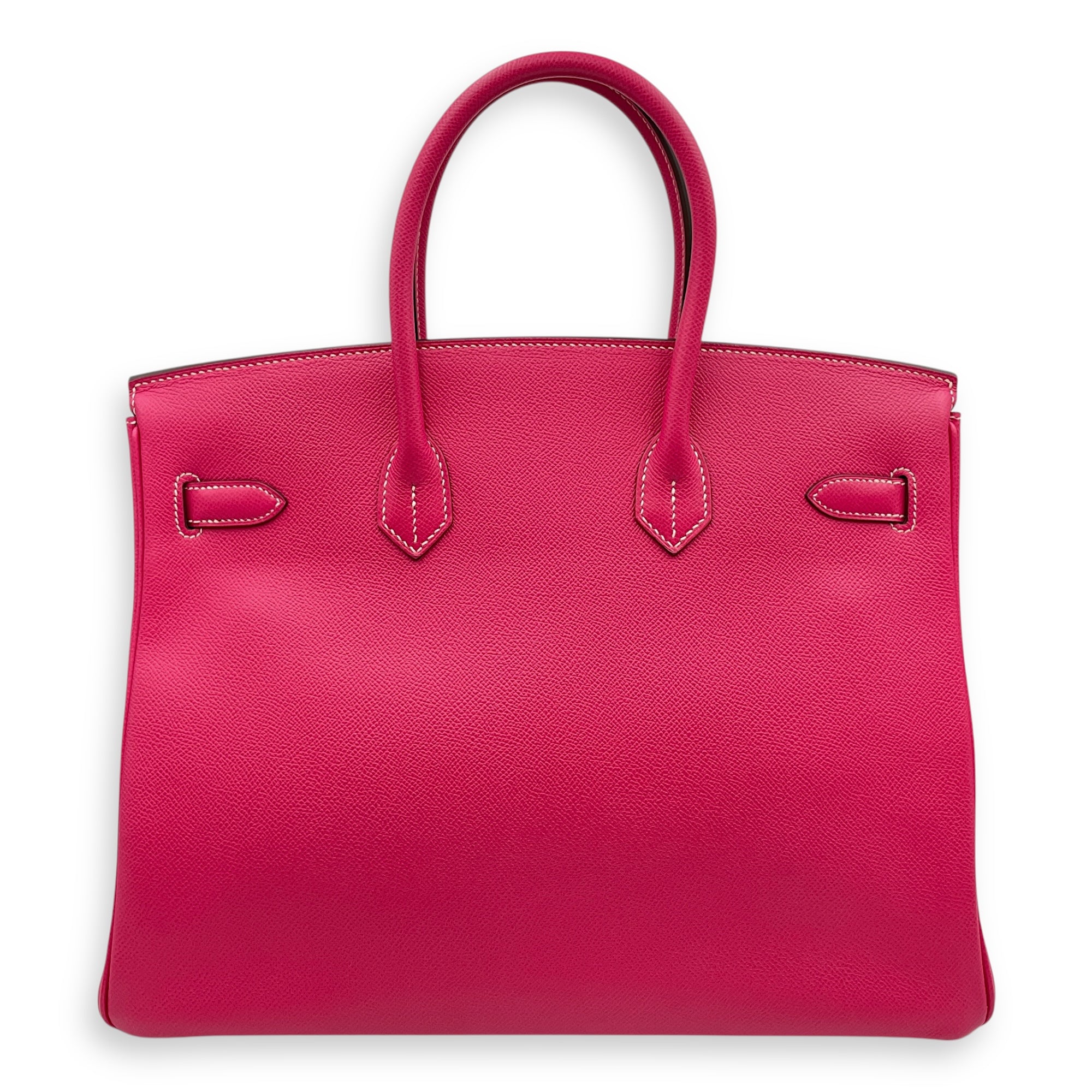Birkin 35 Rose Tyrien in Epsom, Gold hardware