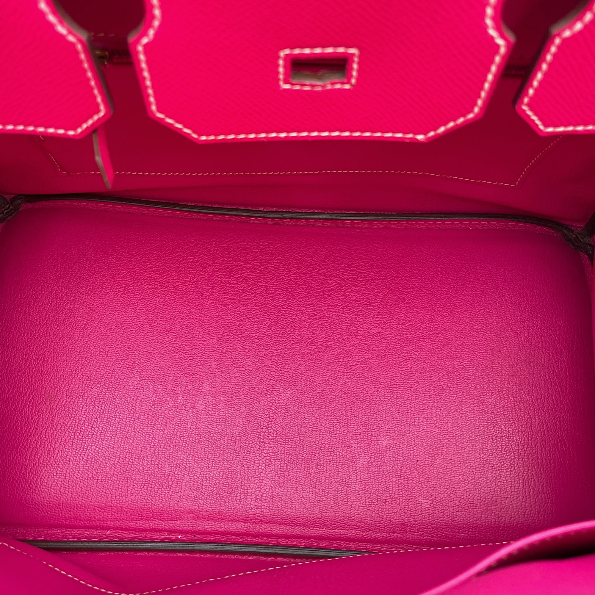 Birkin 35 Rose Tyrien in Epsom, Gold hardware