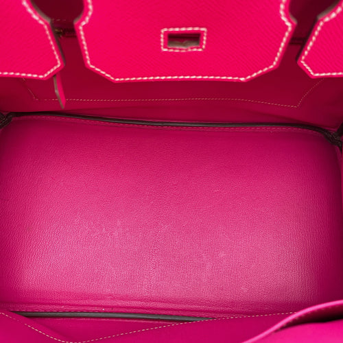 Birkin 35 Rose Tyrien in Epsom, Gold hardware