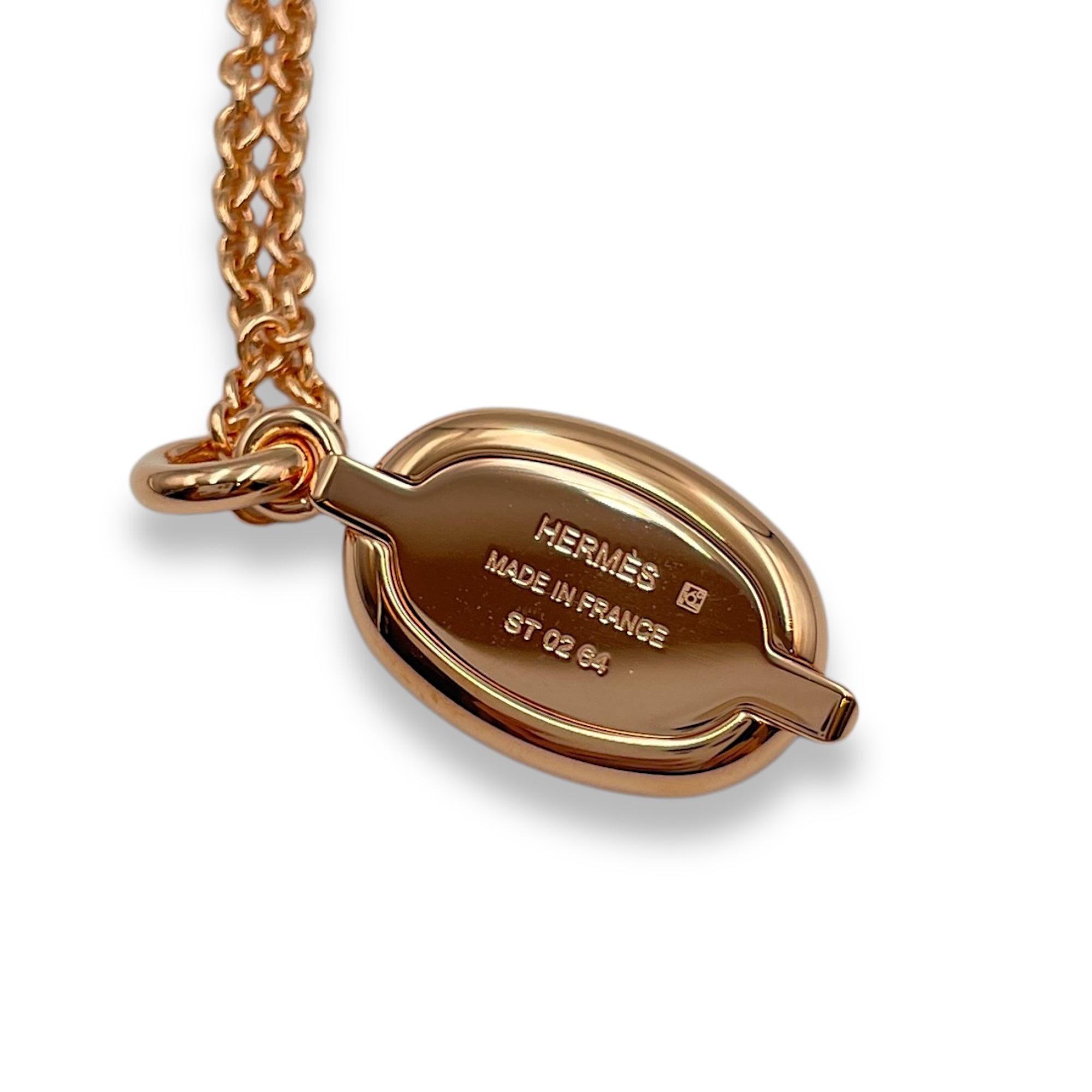 Small Model Maillon Mini Black Necklace, Rose Gold hardware