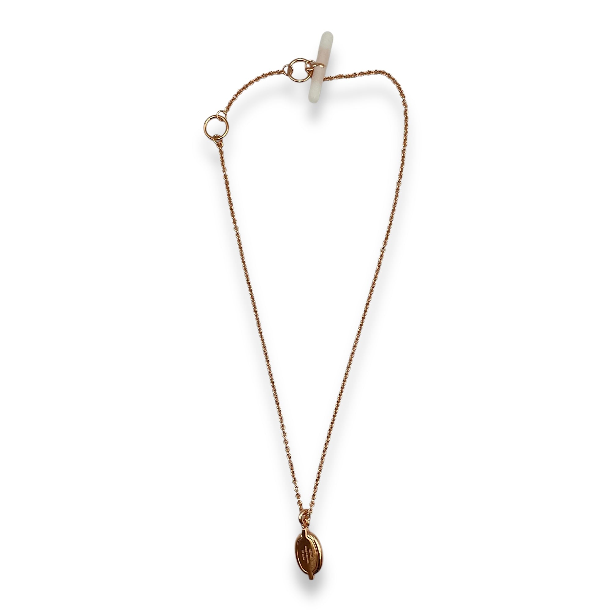 Small Model Maillon Mini Black Necklace, Rose Gold hardware