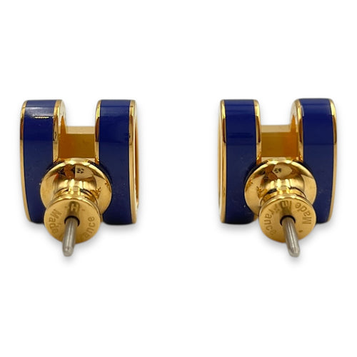 Pop H Blue Earrings, Gold hardware