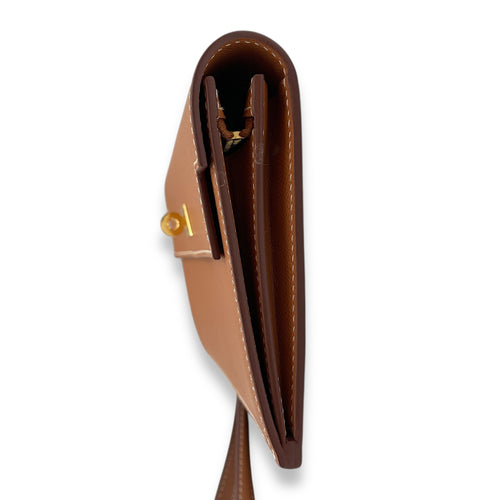 Kelly Pocket Long Gold Wallet in Madame, Gold hardware