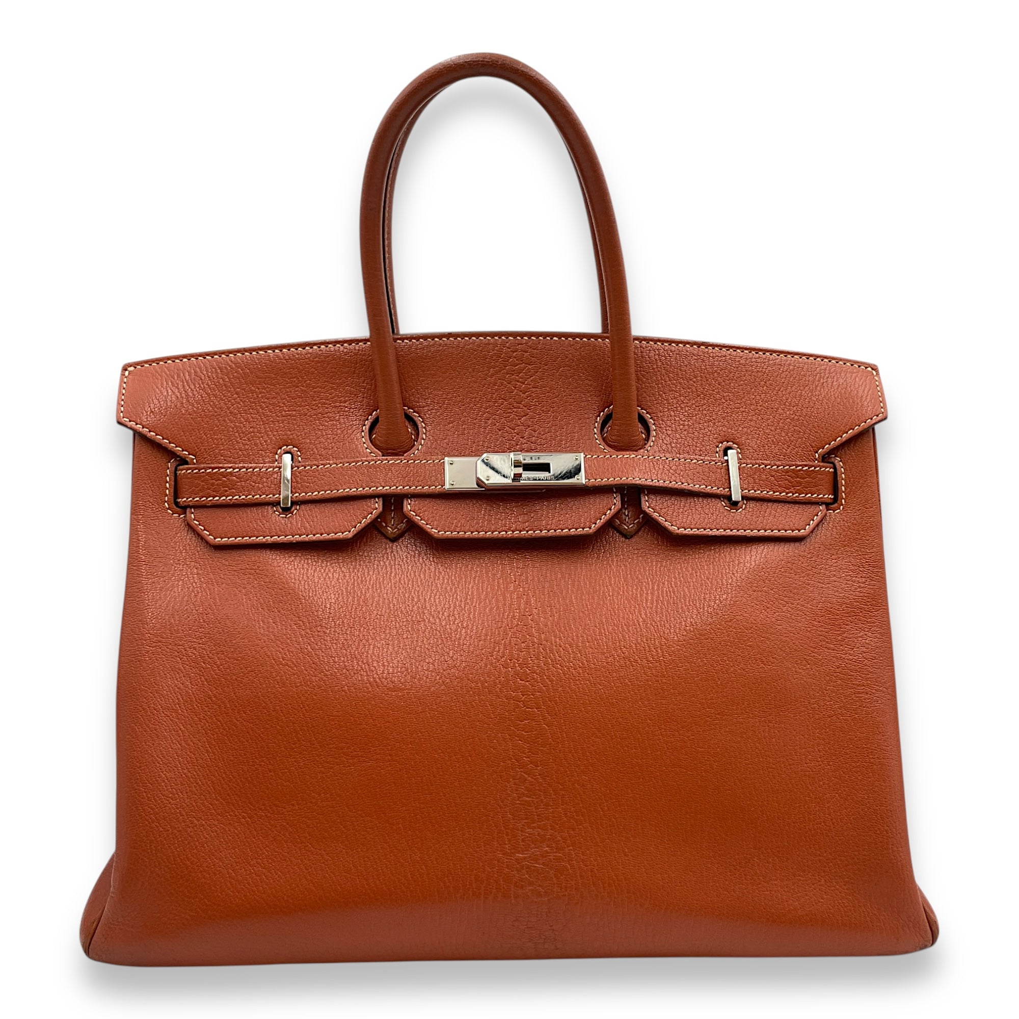 Birkin 35 Brique in Chevre Coromandel, Palladium hardware