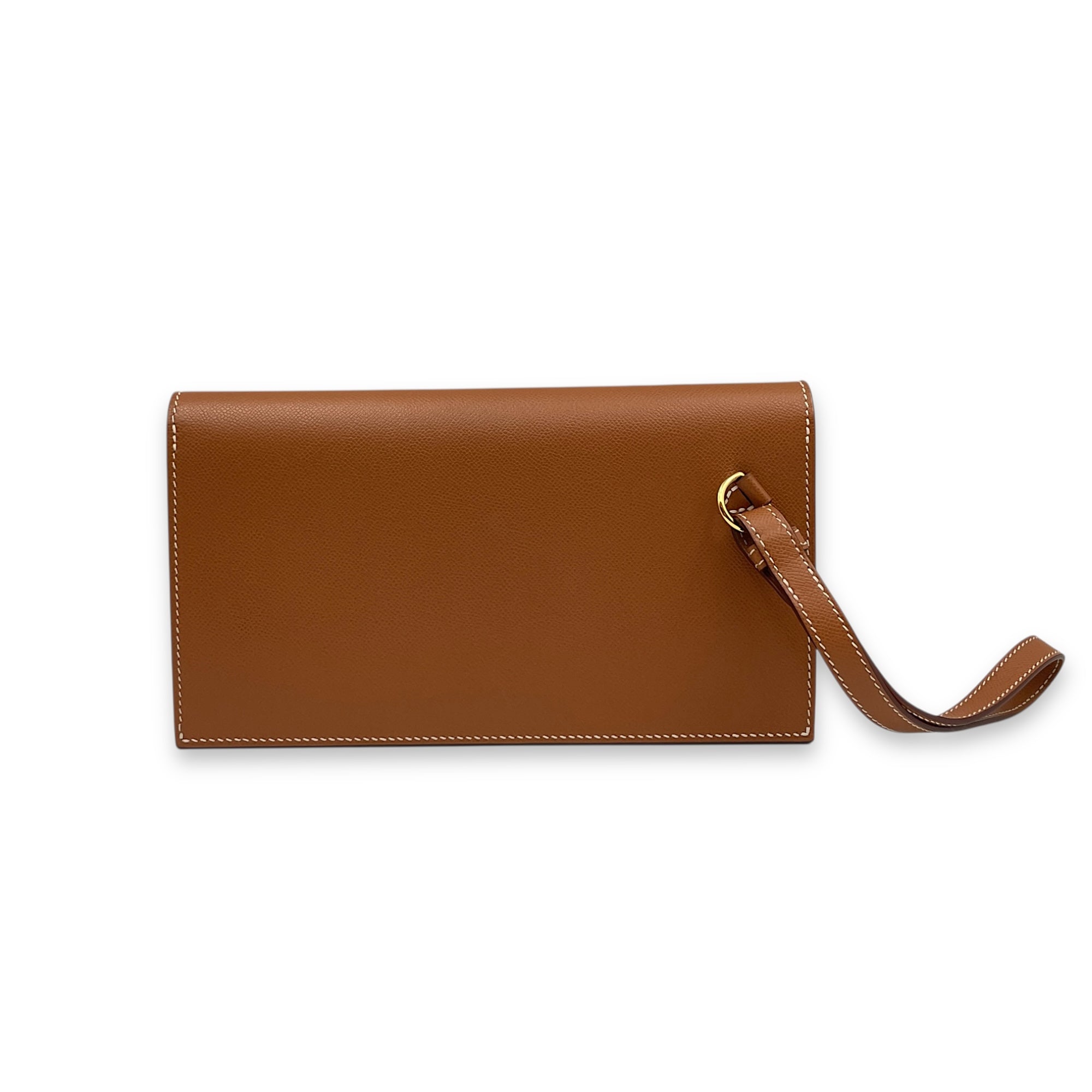 Kelly Pocket Long Gold Wallet in Madame, Gold hardware