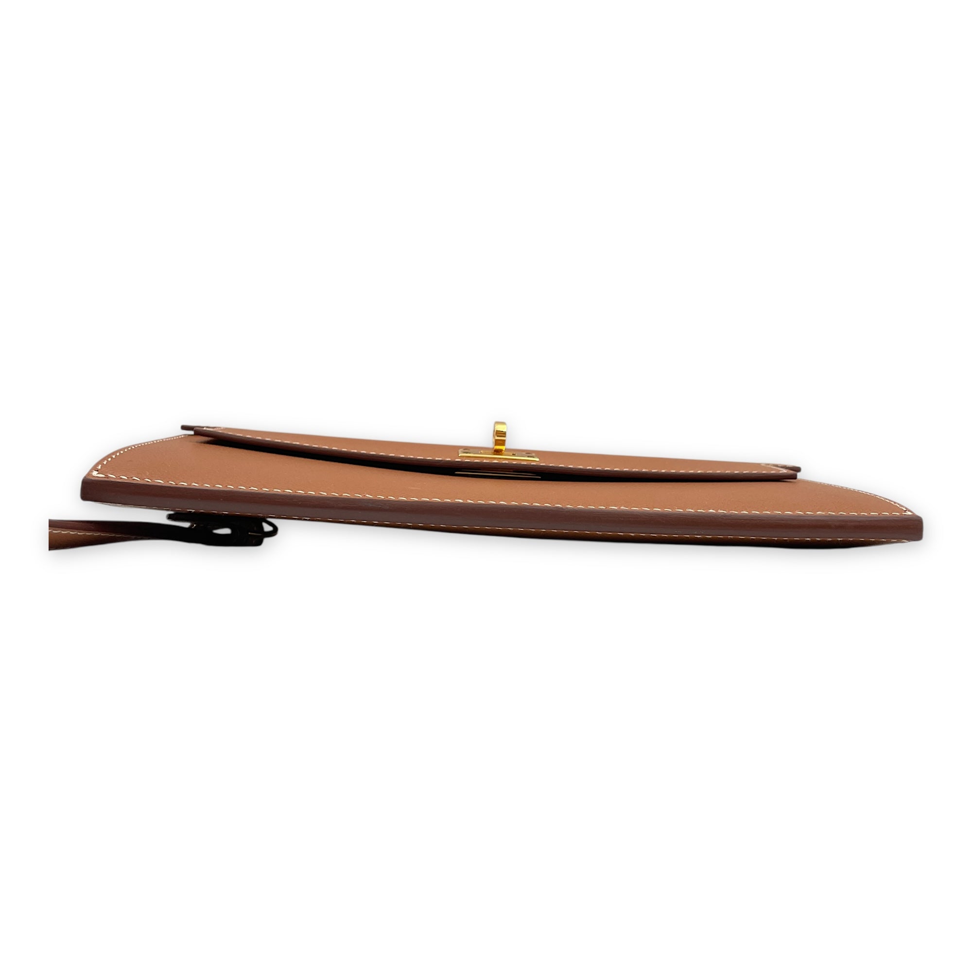 Kelly Pocket Long Gold Wallet in Madame, Gold hardware