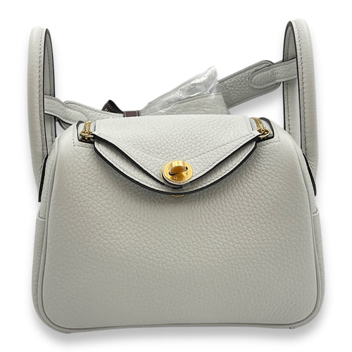 Lindy II Mini Gris Platine in Clemence, Gold hardware