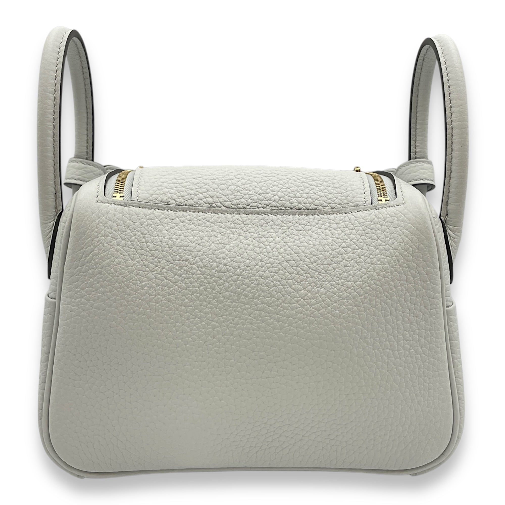 Lindy II Mini Gris Platine in Clemence, Gold hardware