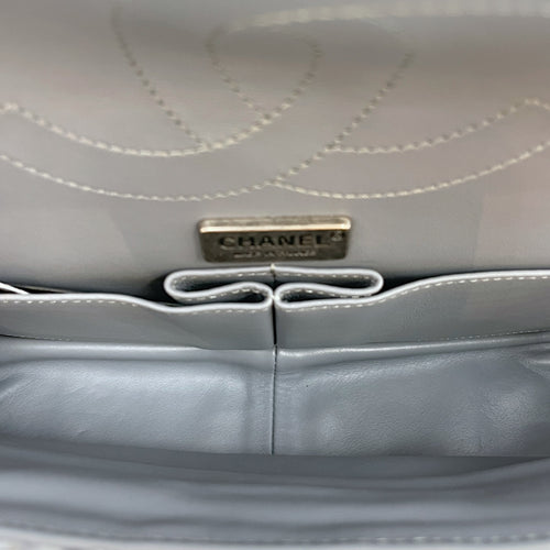 Python 2.55 Reissue Flap Grey Crossbody Bag in Python Embossed Calfskin, Ruthenium hardware