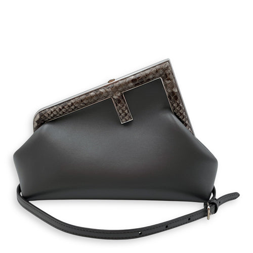First Grey Shoulder Bag in Python Embossed Calfskin Silver hardware CL2506-13097 11