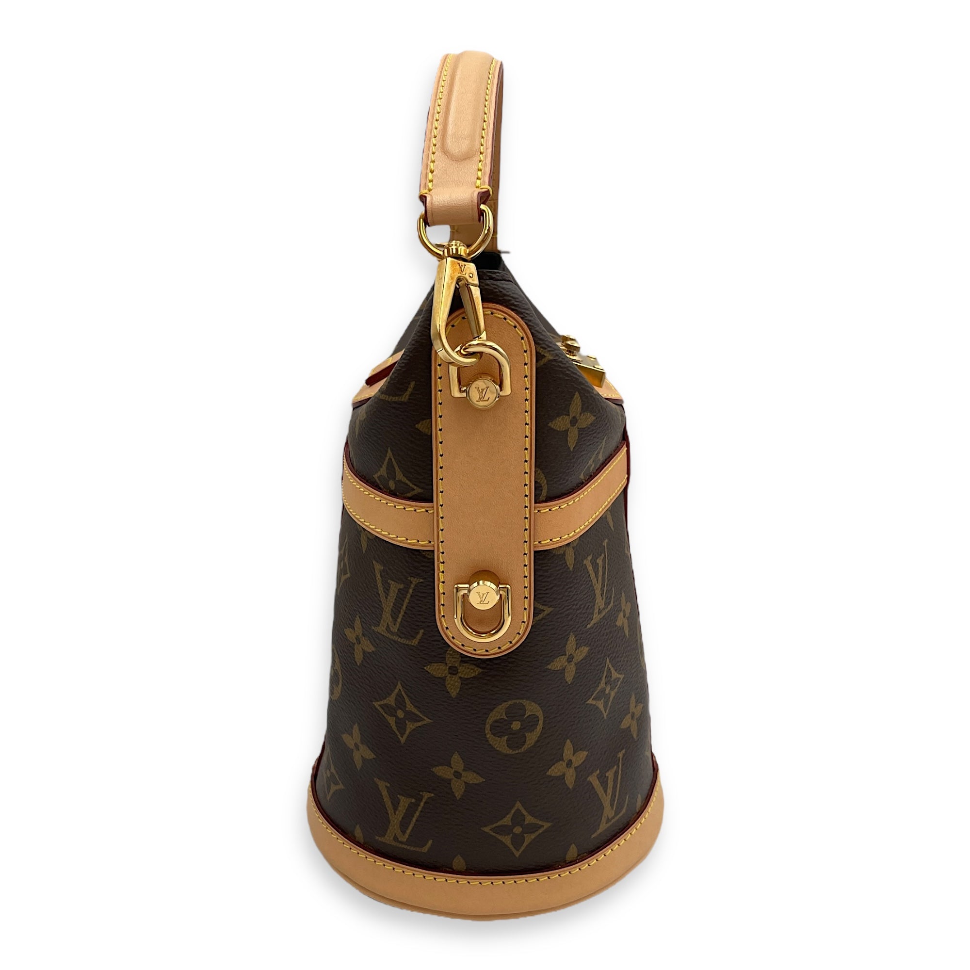 Monogram Duffle Crossbody Bag in Coated Canvas, Gold hardware