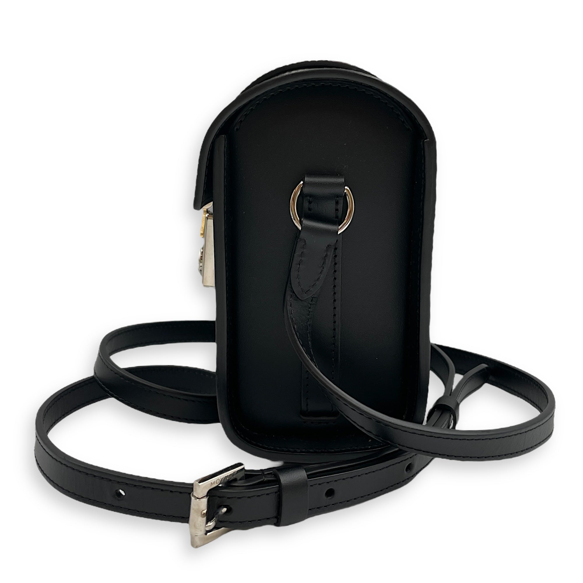 Cabotine Sling Black Crossbody Bag in Calfskin, Silver hardware