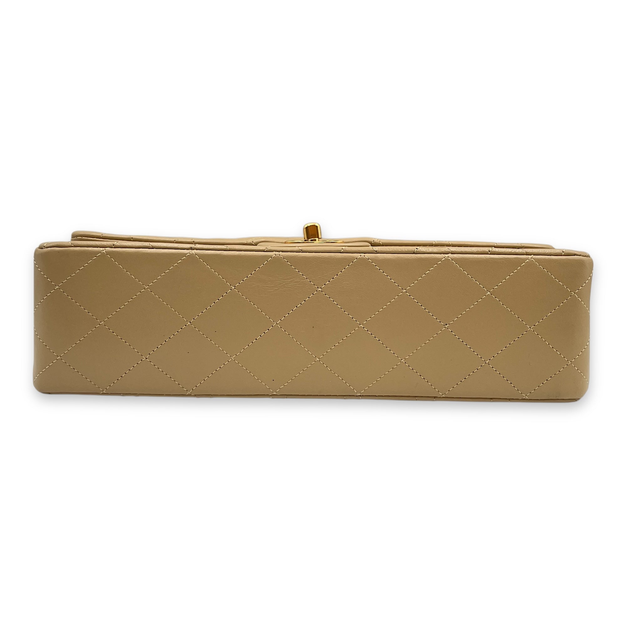 Vintage Classic (DF) 2.55 Beige Shoulder Bag in Lambskin, Gold hardware