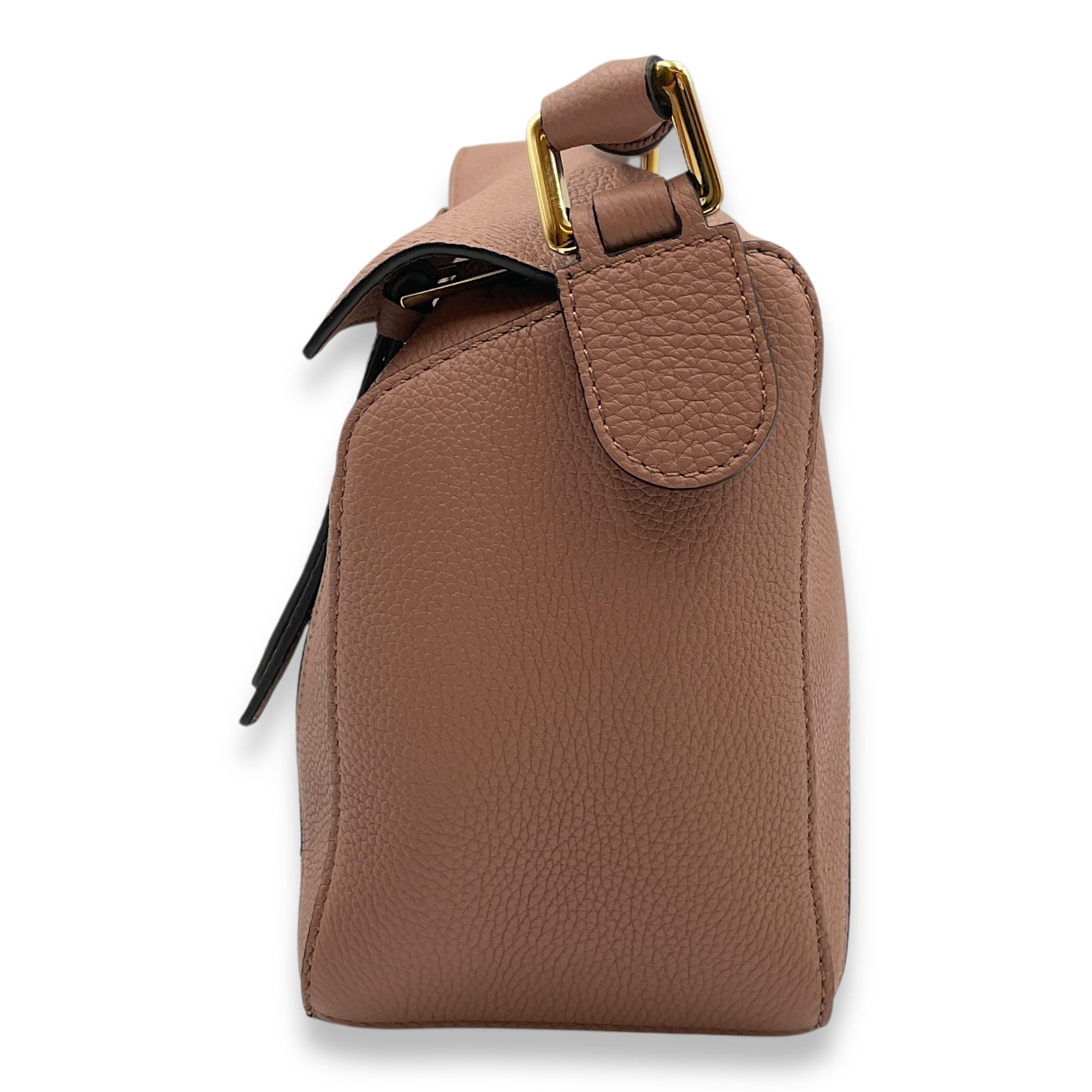 Puzzle Medium Mauve Crossbody Bag in Calfskin, Gold hardware