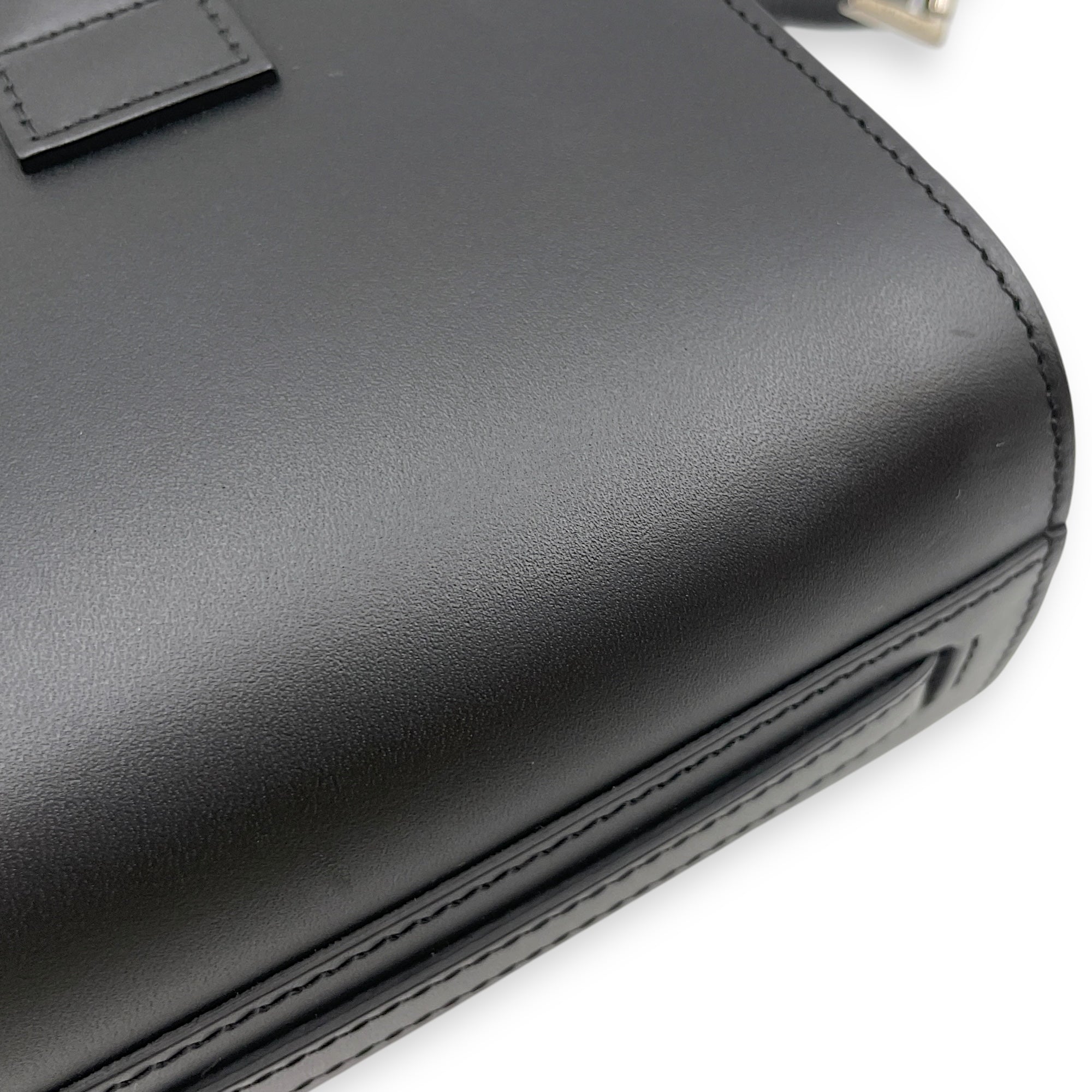 Cabotine Sling Black Crossbody Bag in Calfskin, Silver hardware