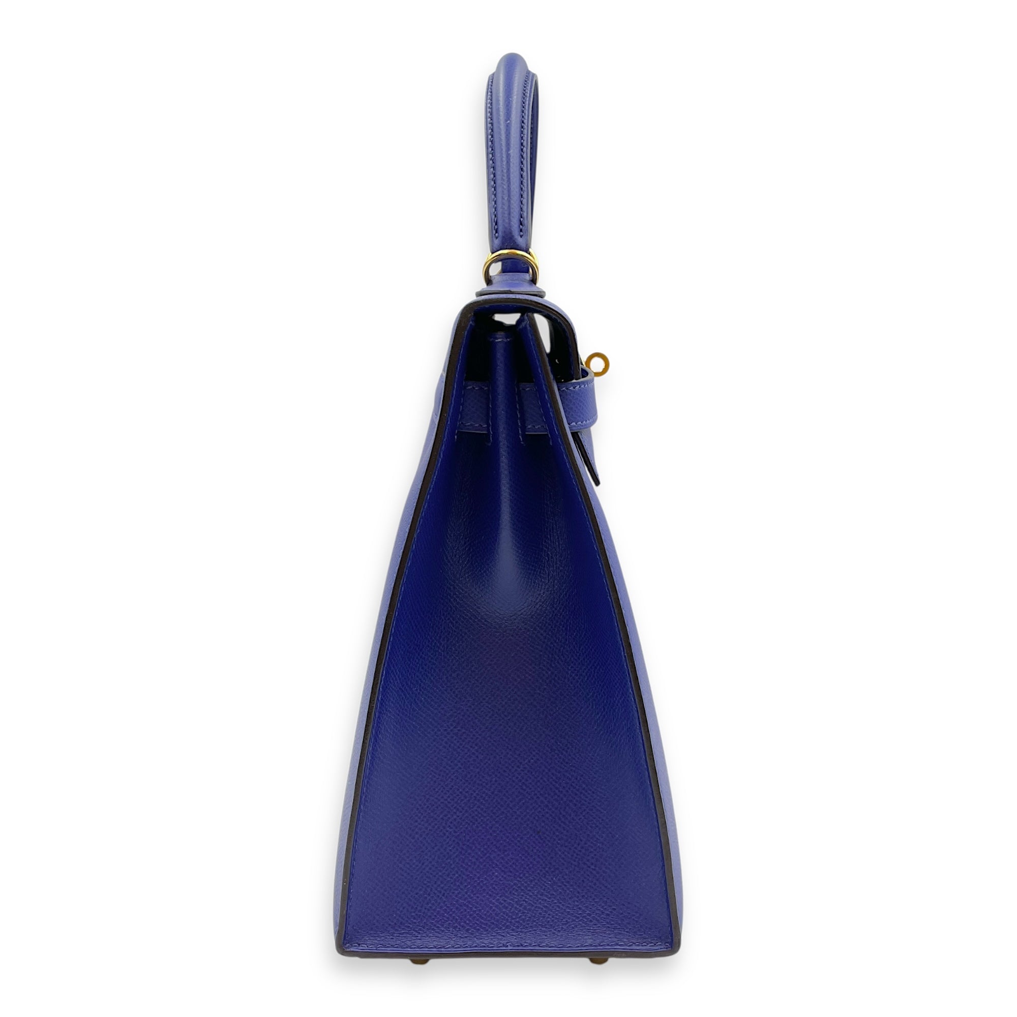 Sellier Kelly 32 Blue Electric in Epsom, Gold hardware