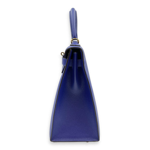 Sellier Kelly 32 Blue Electric in Epsom, Gold hardware