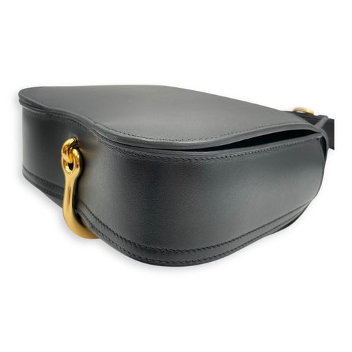 Della Cavalleria Mini Black in Tadelakt, Gold hardware