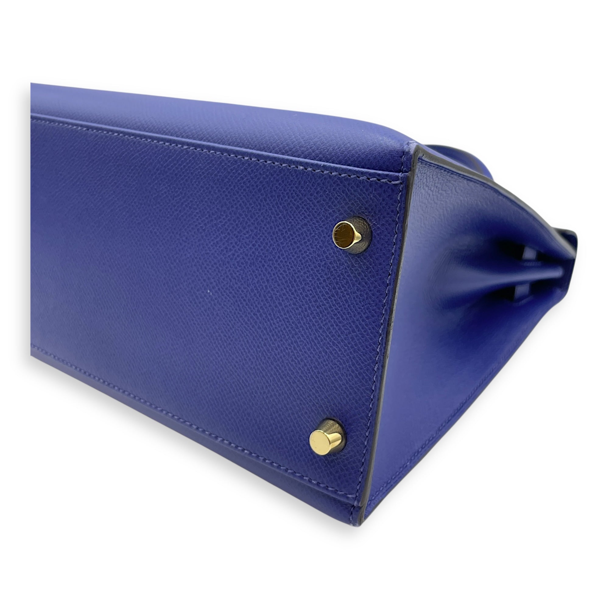Sellier Kelly 32 Blue Electric in Epsom, Gold hardware