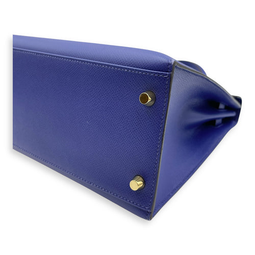 Sellier Kelly 32 Blue Electric in Epsom, Gold hardware