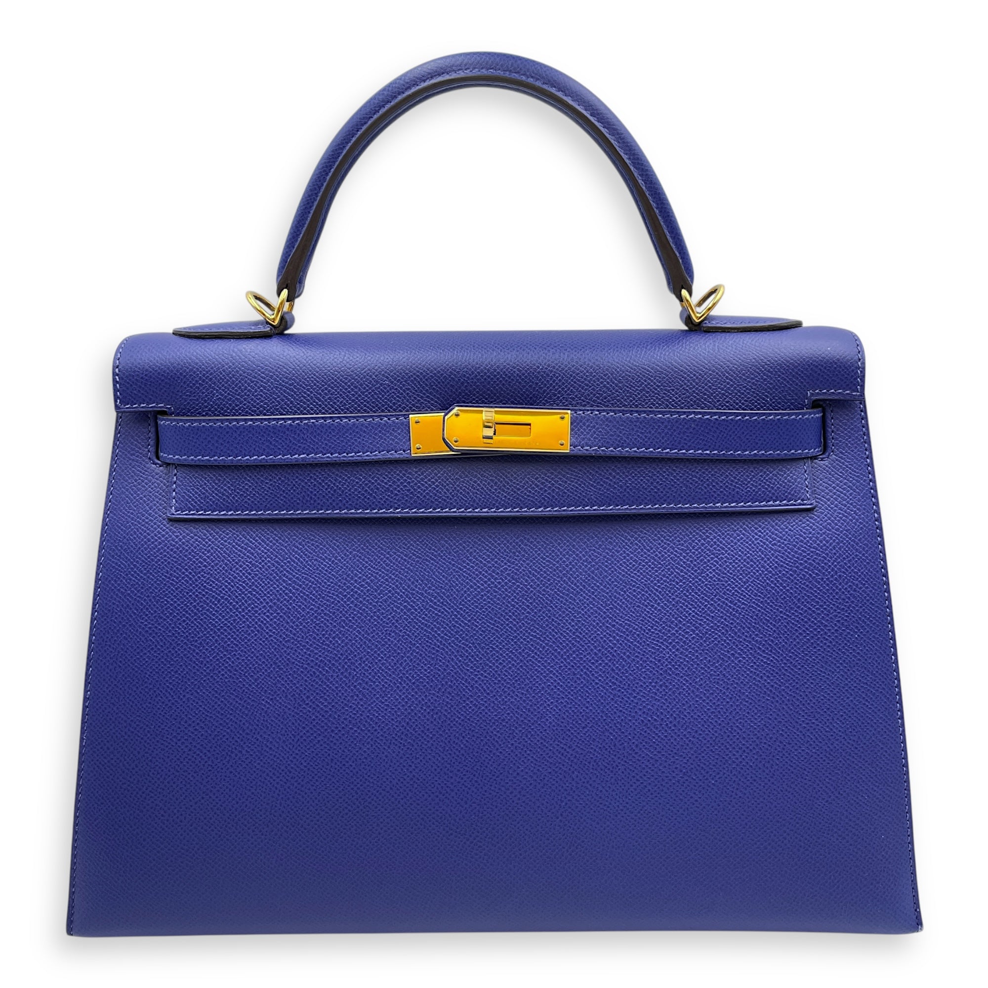 Sellier Kelly 32 Blue Electric in Epsom, Gold hardware