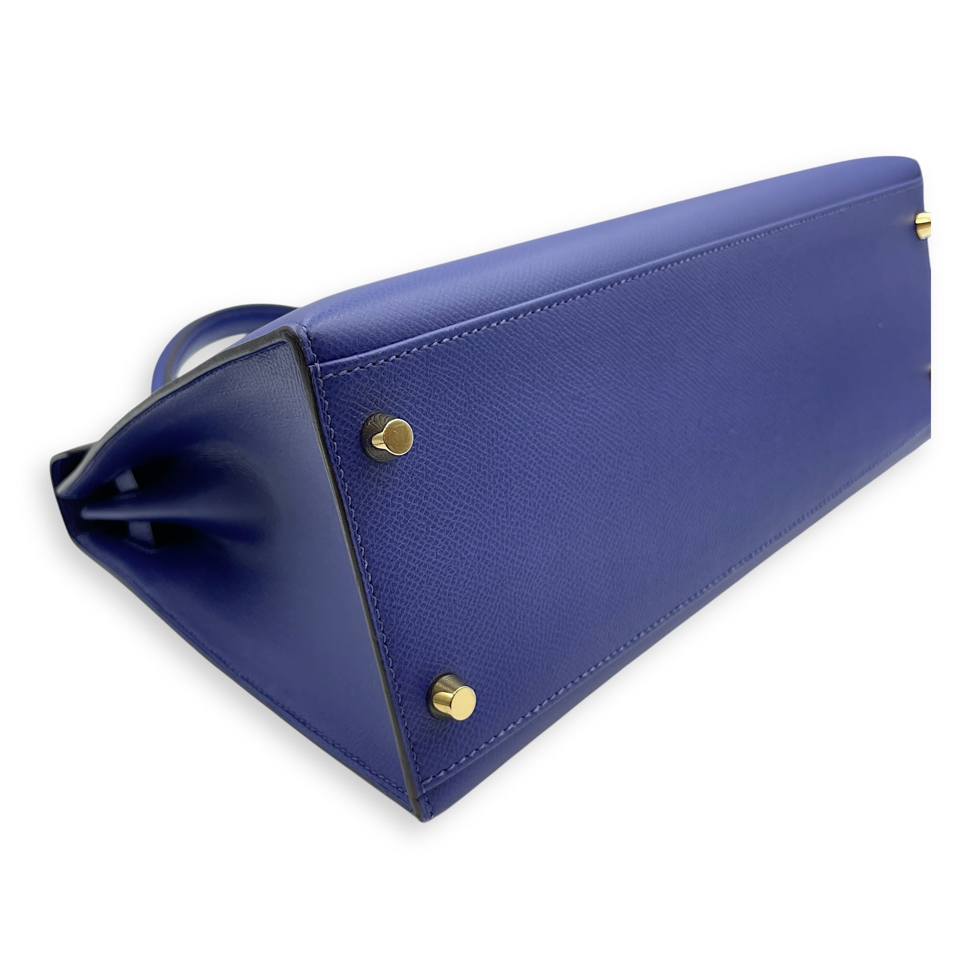 Sellier Kelly 32 Blue Electric in Epsom, Gold hardware