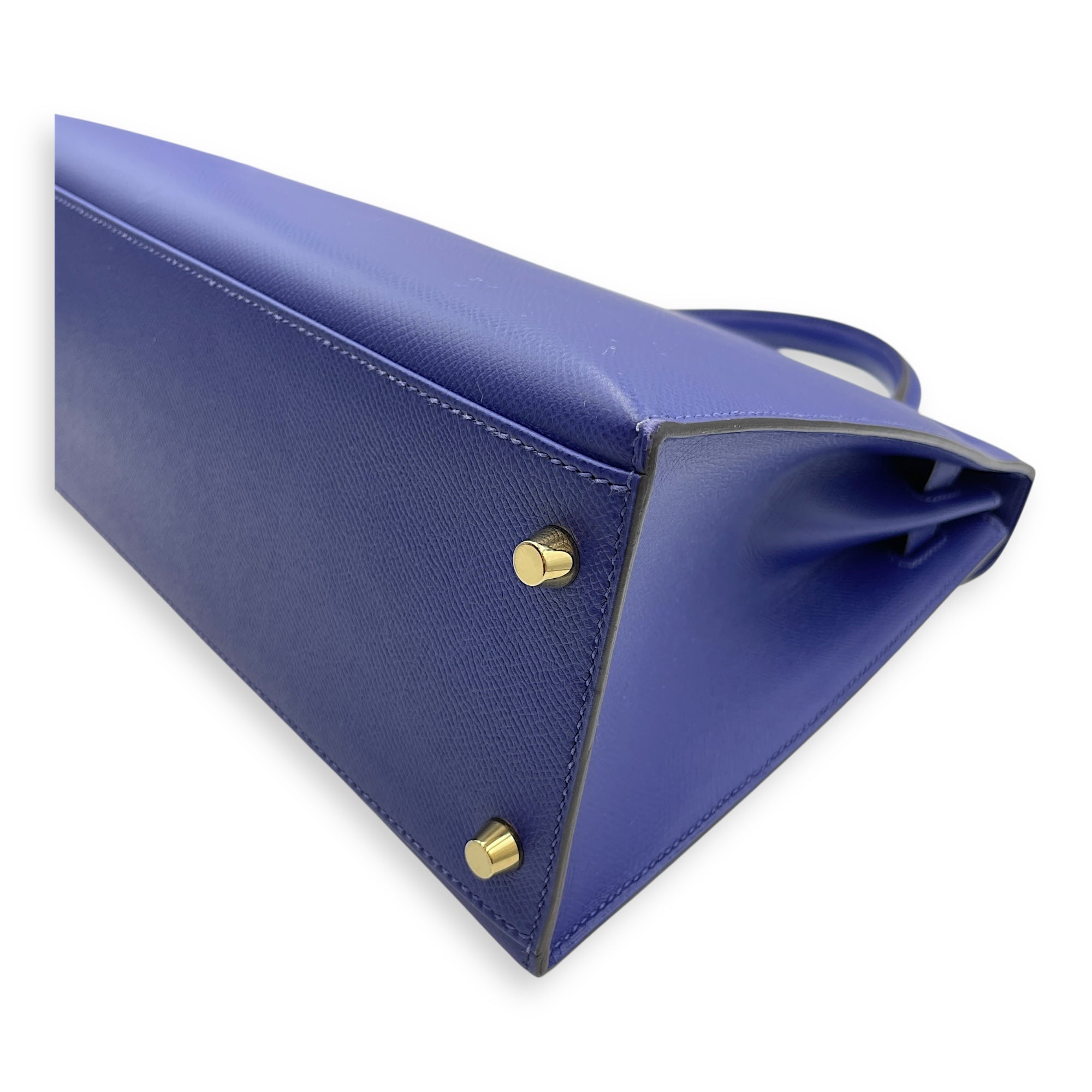 Sellier Kelly 32 Blue Electric in Epsom, Gold hardware