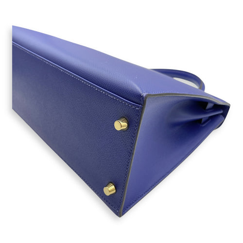 Sellier Kelly 32 Blue Electric in Epsom, Gold hardware