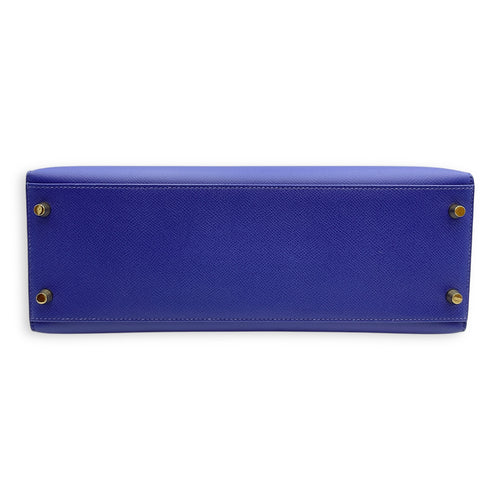 Sellier Kelly 32 Blue Electric in Epsom, Gold hardware
