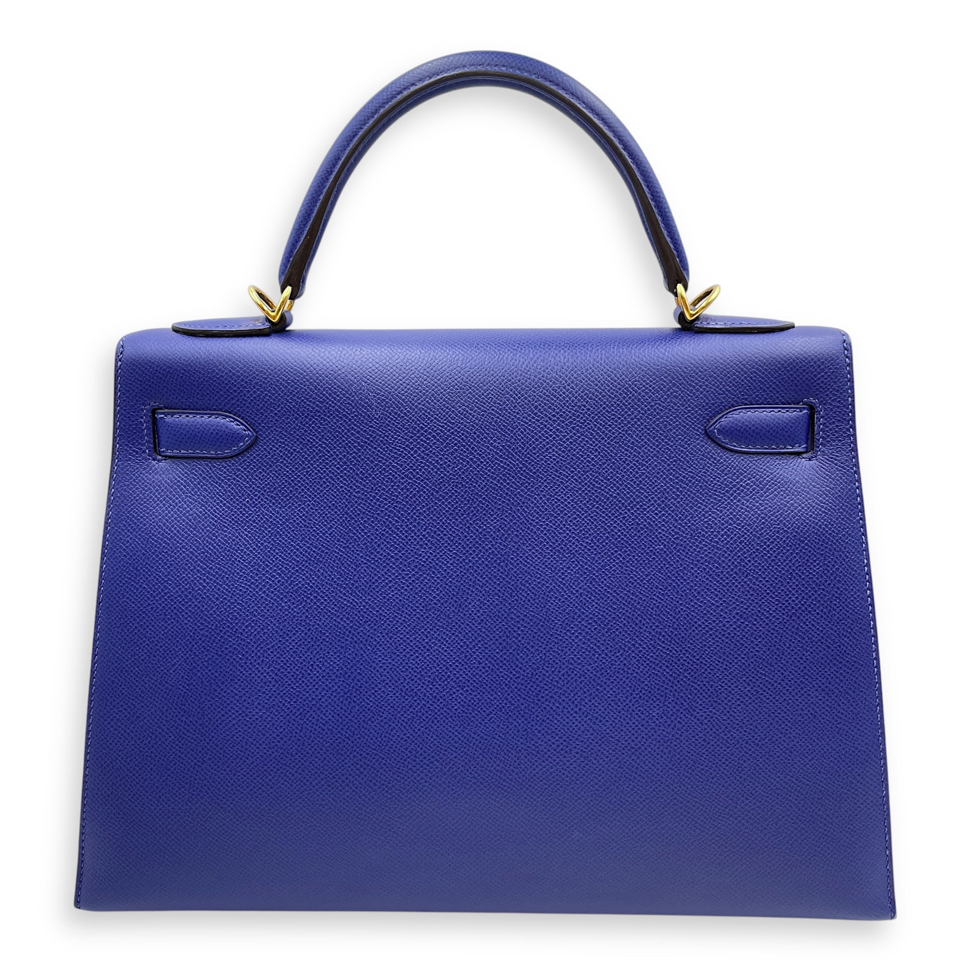 Sellier Kelly 32 Blue Electric in Epsom, Gold hardware