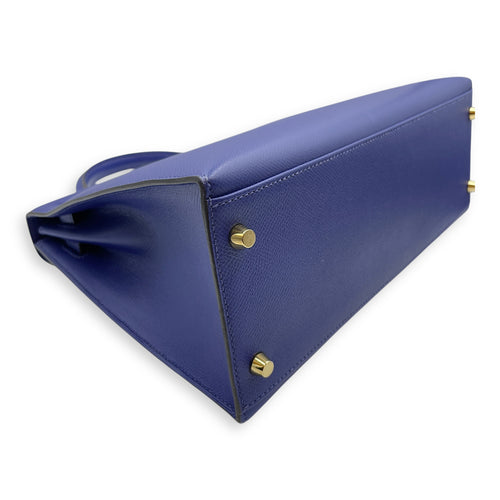 Sellier Kelly 32 Blue Electric in Epsom, Gold hardware