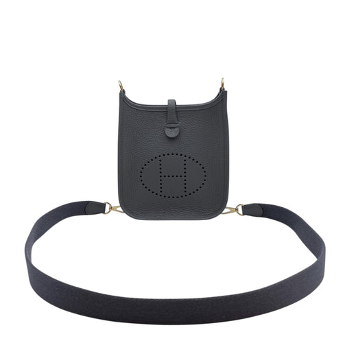 Evelyne (Short Strap) Mini Ardoise in Clemence, Permabrass hardware