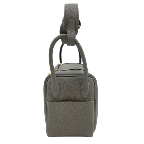 Lindy Mini Gris Meyer in Clemence, Gold hardware